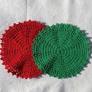 Hand Crocheted Doily Set of 2 NWOT